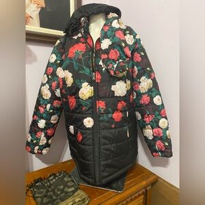 Isaac Mizrahi Multicolor Floral Puffer Coat
